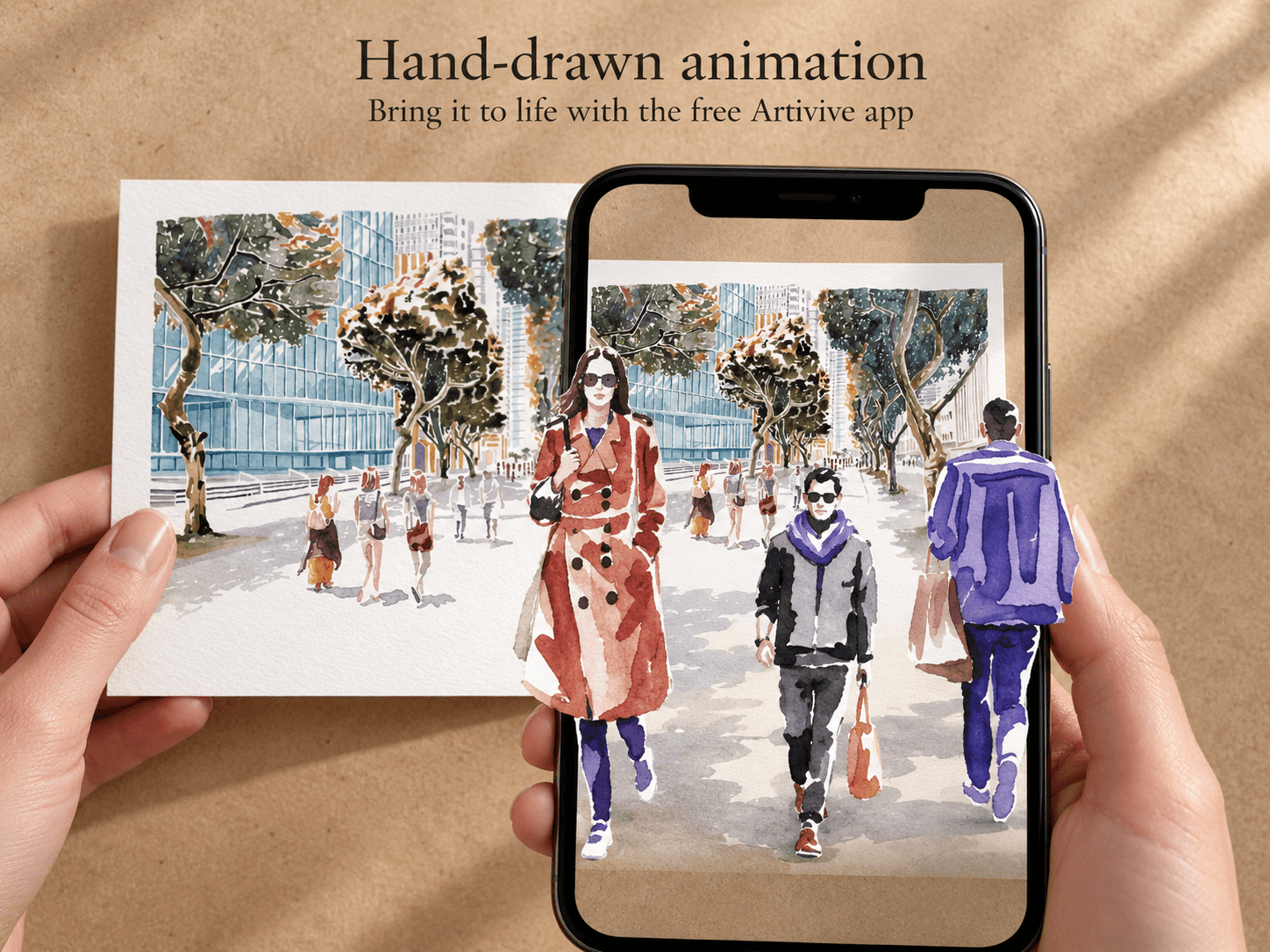 Augmented reality animated art print 